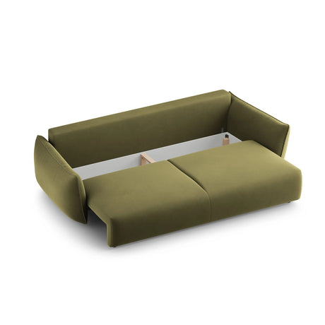 Matera 3-Sitzer Sofa mit Schlaffunktion und Stauraum, aus Samt in Grün (Salvador 8), 240x108x86 cm von Cosmopolitan Design – Bild 6