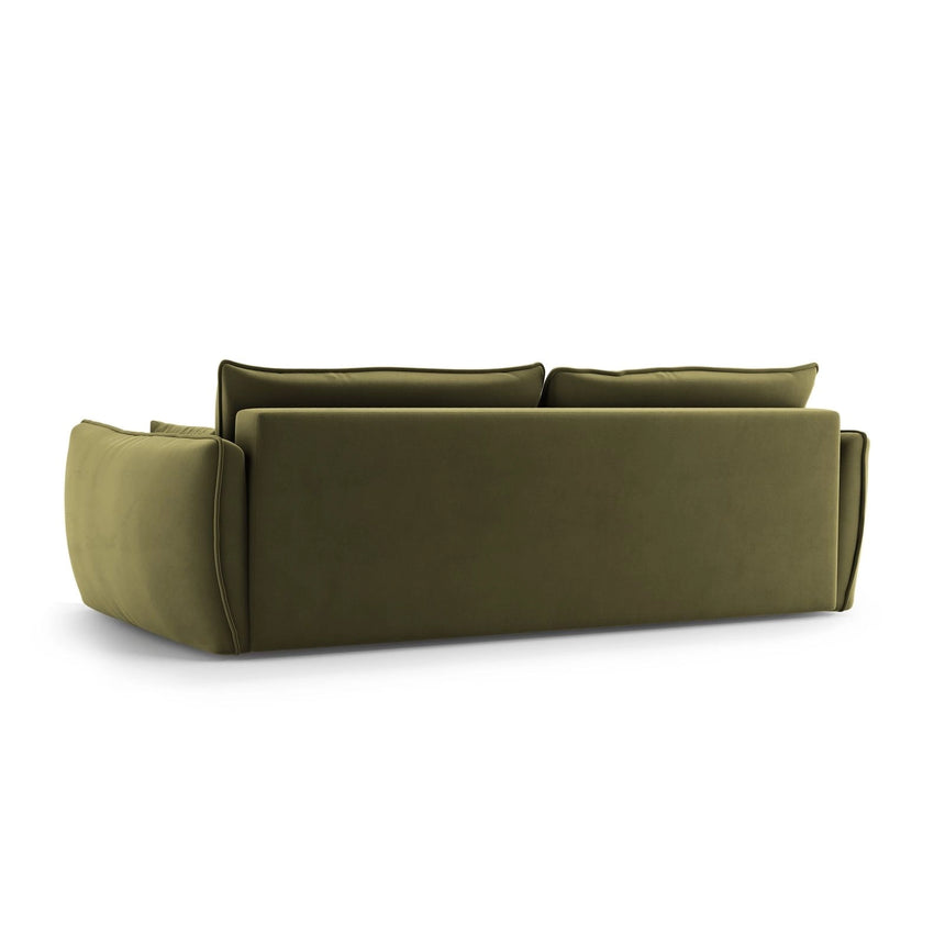 Matera 3-Sitzer Sofa mit Schlaffunktion und Stauraum, aus Samt in Grün (Salvador 8), 240x108x86 cm von Cosmopolitan Design – Bild 8