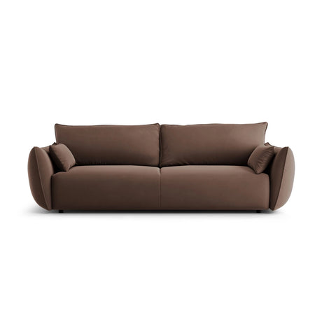 Matera 3-Sitzer Sofa mit Schlaffunktion und Stauraum, aus Samt in Schokolade (Salvador 4), 240x108x86 cm von Cosmopolitan Design – Bild 1