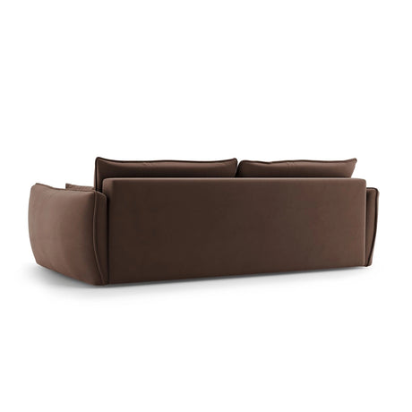 Matera 3-Sitzer Sofa mit Schlaffunktion und Stauraum, aus Samt in Schokolade (Salvador 4), 240x108x86 cm von Cosmopolitan Design – Bild 8