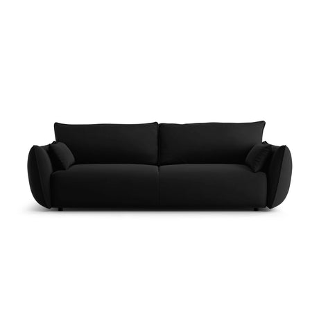 Matera 3-Sitzer Sofa mit Schlaffunktion und Stauraum, aus Samt in Schwarz (Salvador 19), 240x108x86 cm von Cosmopolitan Design – Bild 1