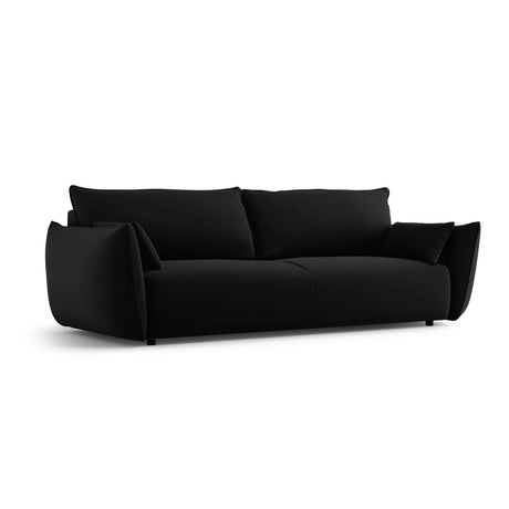 Matera 3-Sitzer Sofa mit Schlaffunktion und Stauraum, aus Samt in Schwarz (Salvador 19), 240x108x86 cm von Cosmopolitan Design – Bild 4