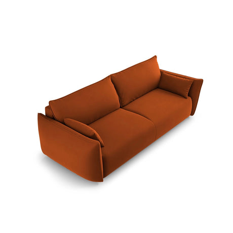 Matera 3-Sitzer Sofa mit Schlaffunktion und Stauraum, aus Samt in Terrakotta (Salvador 14), 240x108x86 cm von Cosmopolitan Design – Bild 5