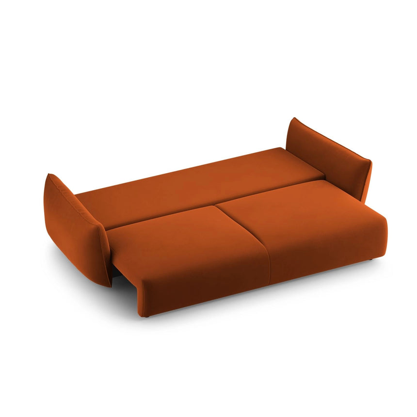 Matera 3-Sitzer Sofa mit Schlaffunktion und Stauraum, aus Samt in Terrakotta (Salvador 14), 240x108x86 cm von Cosmopolitan Design – Bild 7