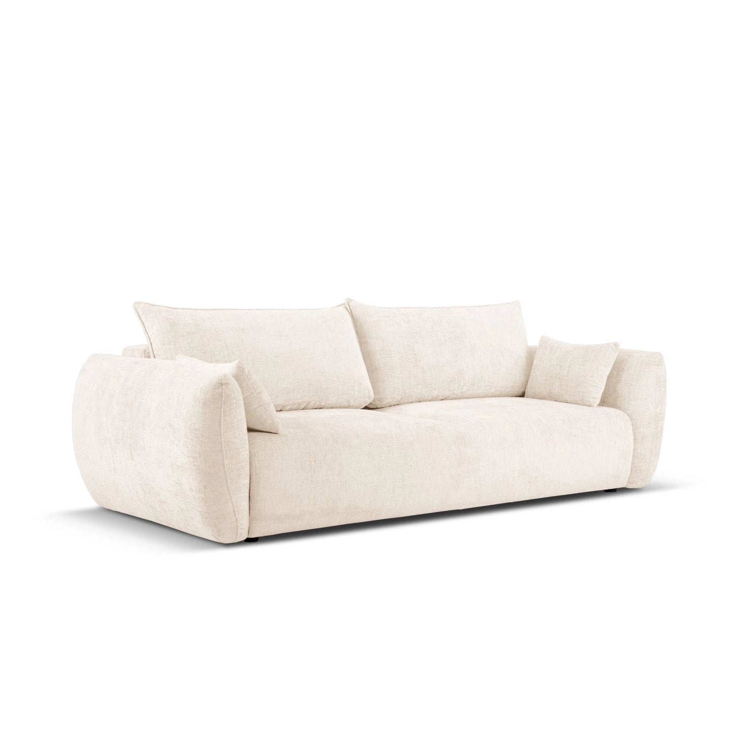 Matera 3-Sitzer Sofa mit Schlaffunktion und Stauraum, aus Samt oder Chenille, 240x108x86 cm von Cosmopolitan Design – Bild 3