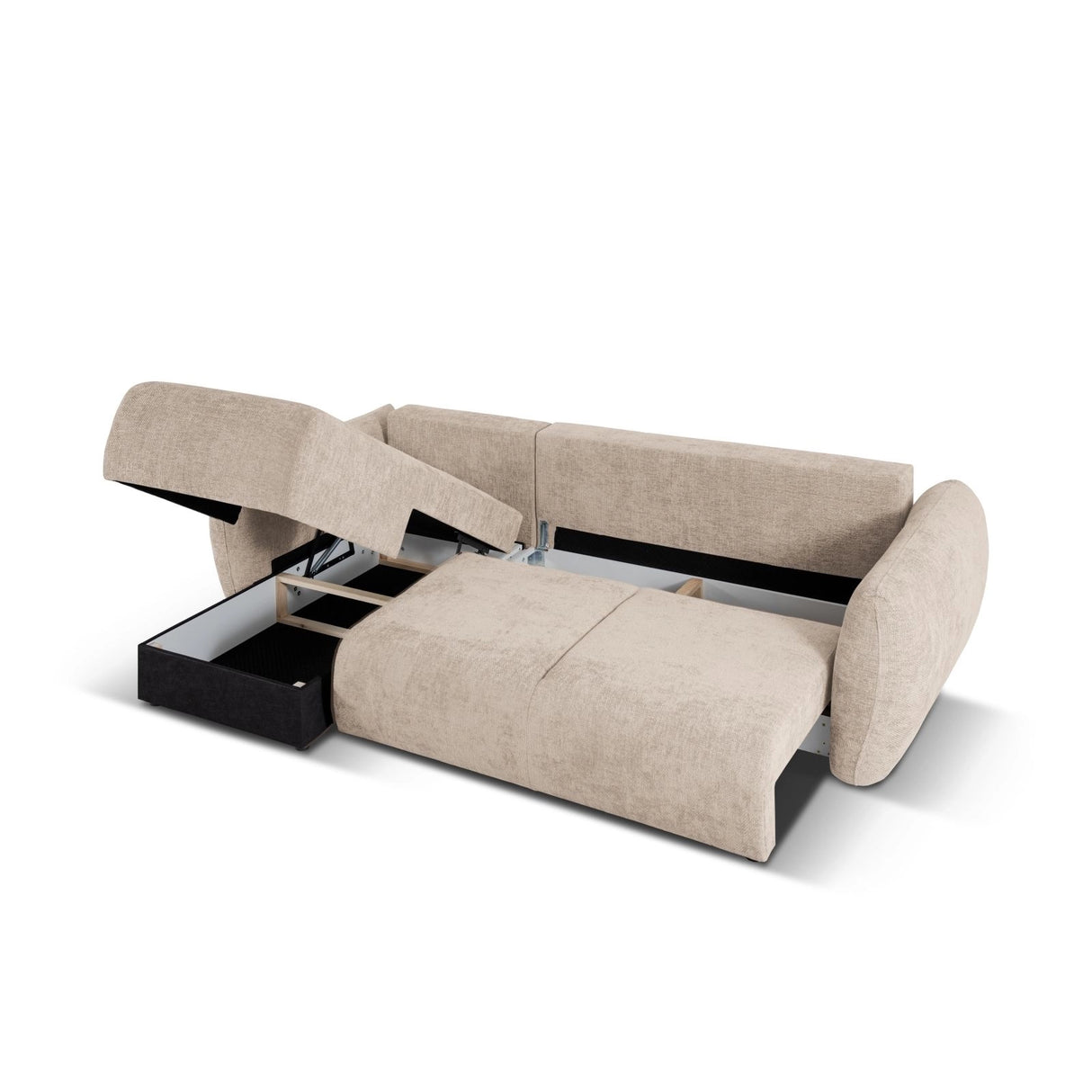 Matera 4-Sitzer Ecksofa, Linke Seite, aus Chenille in Beige (Haga 30), 253x173x86 cm von Cosmopolitan Design – Bild 6