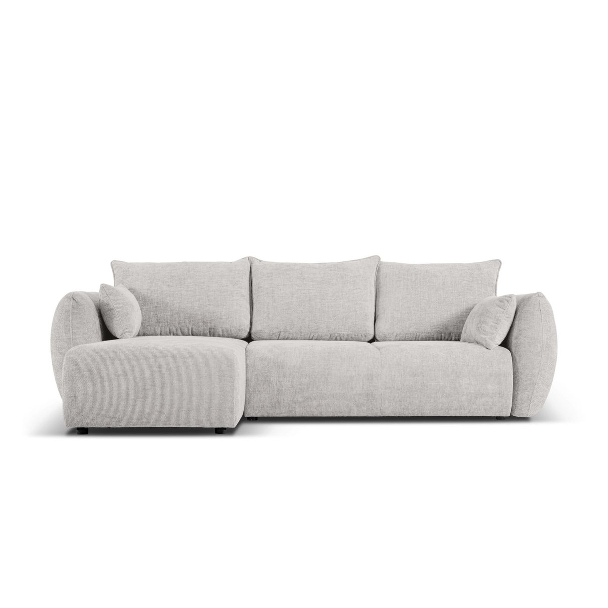 Matera 4-Sitzer Ecksofa, Linke Seite, aus Chenille in Hellgrau (Haga 06), 253x173x86 cm von Cosmopolitan Design – Bild 1