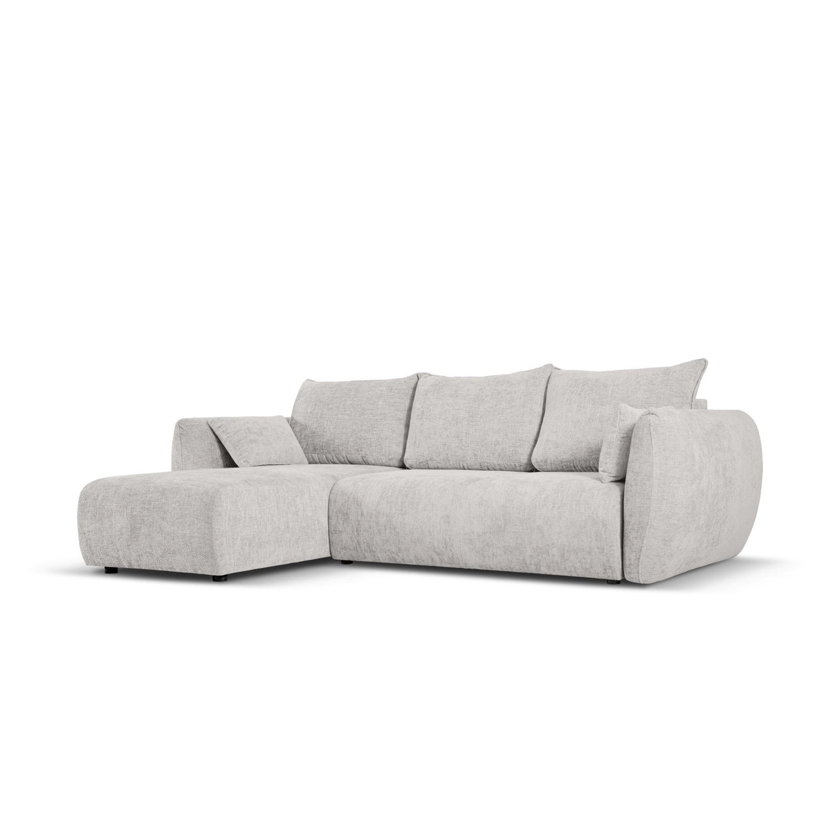 Matera 4-Sitzer Ecksofa, Linke Seite, aus Chenille in Hellgrau (Haga 06), 253x173x86 cm von Cosmopolitan Design – Bild 3