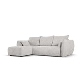 Matera 4-Sitzer Ecksofa, Linke Seite, aus Chenille in Hellgrau (Haga 06), 253x173x86 cm von Cosmopolitan Design – Bild 3