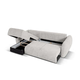 Matera 4-Sitzer Ecksofa, Linke Seite, aus Chenille in Hellgrau (Haga 06), 253x173x86 cm von Cosmopolitan Design – Bild 6