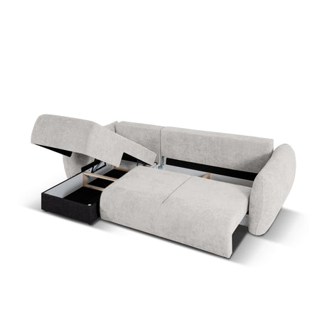 Matera 4-Sitzer Ecksofa, Linke Seite, aus Chenille in Hellgrau (Haga 06), 253x173x86 cm von Cosmopolitan Design – Bild 6