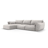 Matera 4-Sitzer Ecksofa, Linke Seite, aus Chenille in Hellgrau (Haga 06), 308x171x85 cm von Cosmopolitan Design – Bild 3