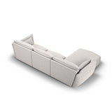 Matera 4-Sitzer Ecksofa, Linke Seite, aus Chenille in Hellgrau (Haga 06), 308x171x85 cm von Cosmopolitan Design – Bild 4