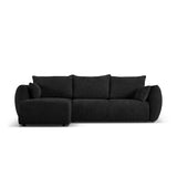 Matera 4-Sitzer Ecksofa, Linke Seite, aus Chenille in Schwarz (Haga 19), 253x173x86 cm von Cosmopolitan Design – Bild 1