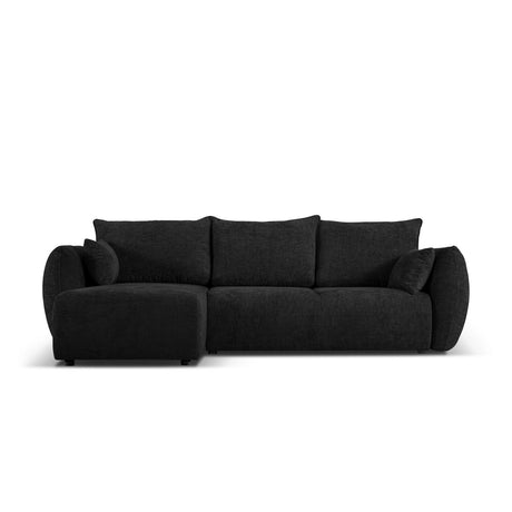 Matera 4-Sitzer Ecksofa, Linke Seite, aus Chenille in Schwarz (Haga 19), 253x173x86 cm von Cosmopolitan Design – Bild 1