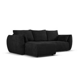 Matera 4-Sitzer Ecksofa, Linke Seite, aus Chenille in Schwarz (Haga 19), 253x173x86 cm von Cosmopolitan Design – Bild 4