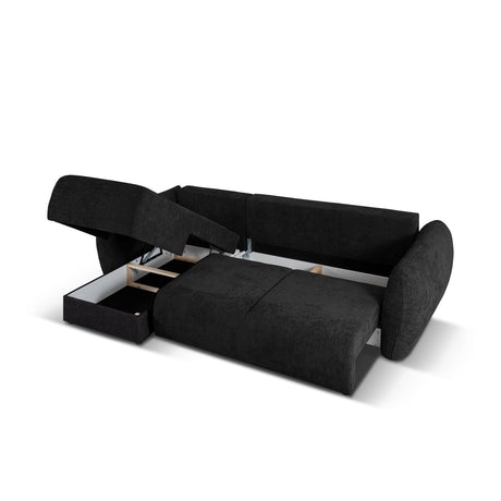Matera 4-Sitzer Ecksofa, Linke Seite, aus Chenille in Schwarz (Haga 19), 253x173x86 cm von Cosmopolitan Design – Bild 6