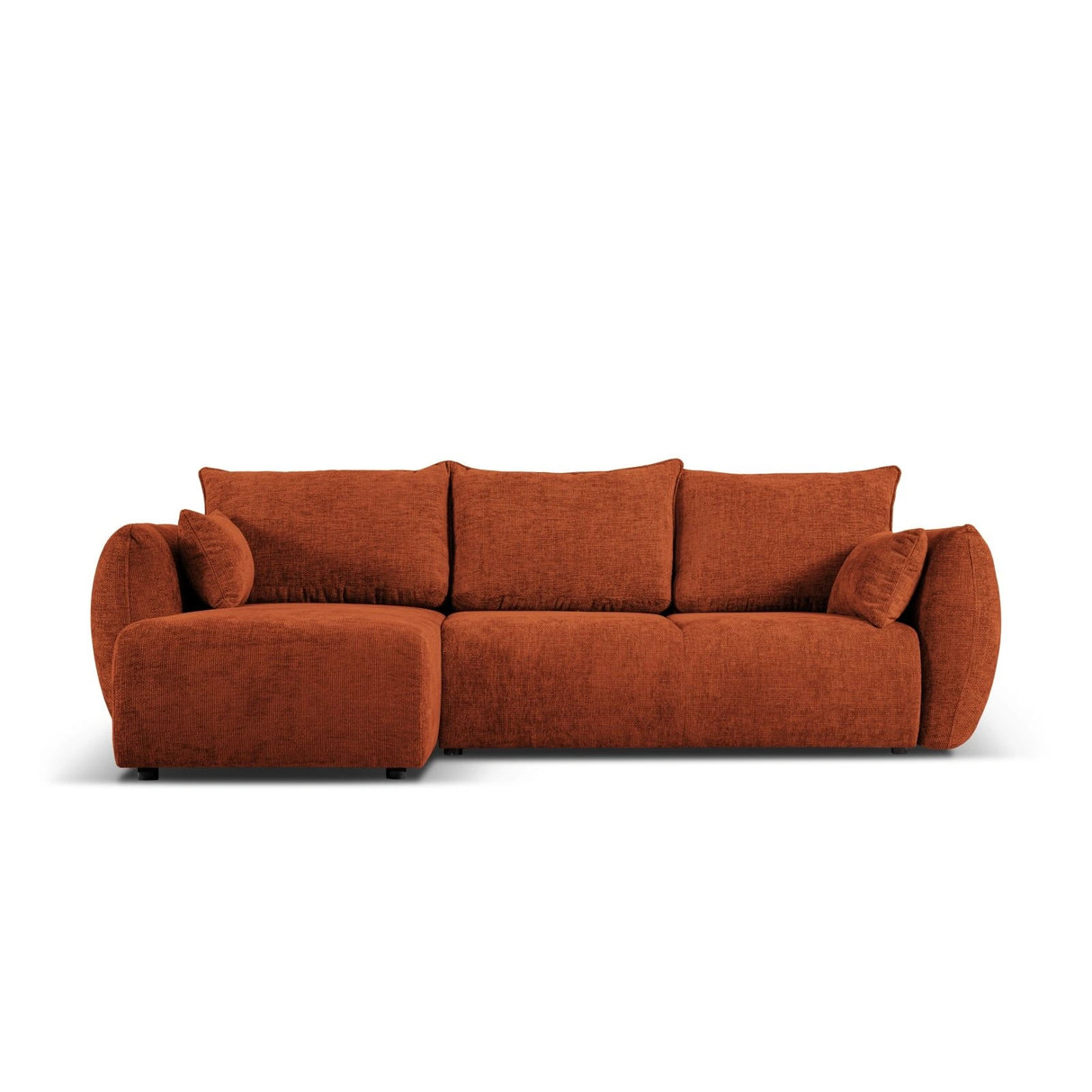 Matera 4-Sitzer Ecksofa, Linke Seite, aus Chenille in Terrakotta (Haga 44), 253x173x86 cm von Cosmopolitan Design – Bild 1