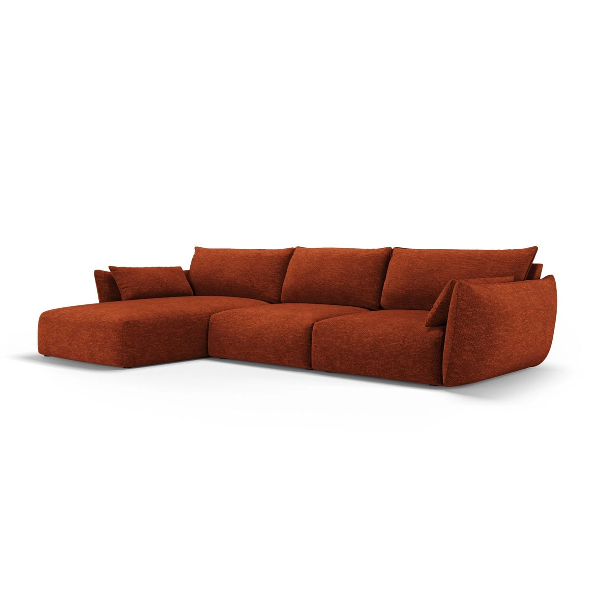 Matera 4-Sitzer Ecksofa, Linke Seite, aus Chenille in Terrakotta (Haga 44), 308x171x85 cm von Cosmopolitan Design – Bild 3