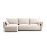 Matera 4-Sitzer Ecksofa, Linke Seite, aus Samt in Beige (Salvador 1), 253x173x86 cm von Cosmopolitan Design – Bild 1