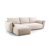 Matera 4-Sitzer Ecksofa, Linke Seite, aus Samt in Beige (Salvador 1), 253x173x86 cm von Cosmopolitan Design – Bild 4