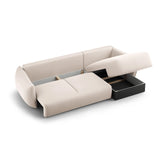 Matera 4-Sitzer Ecksofa, Linke Seite, aus Samt in Beige (Salvador 1), 253x173x86 cm von Cosmopolitan Design – Bild 5
