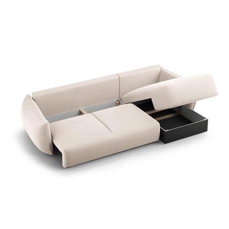Matera 4-Sitzer Ecksofa, Linke Seite, aus Samt in Beige (Salvador 1), 253x173x86 cm von Cosmopolitan Design – Bild 5