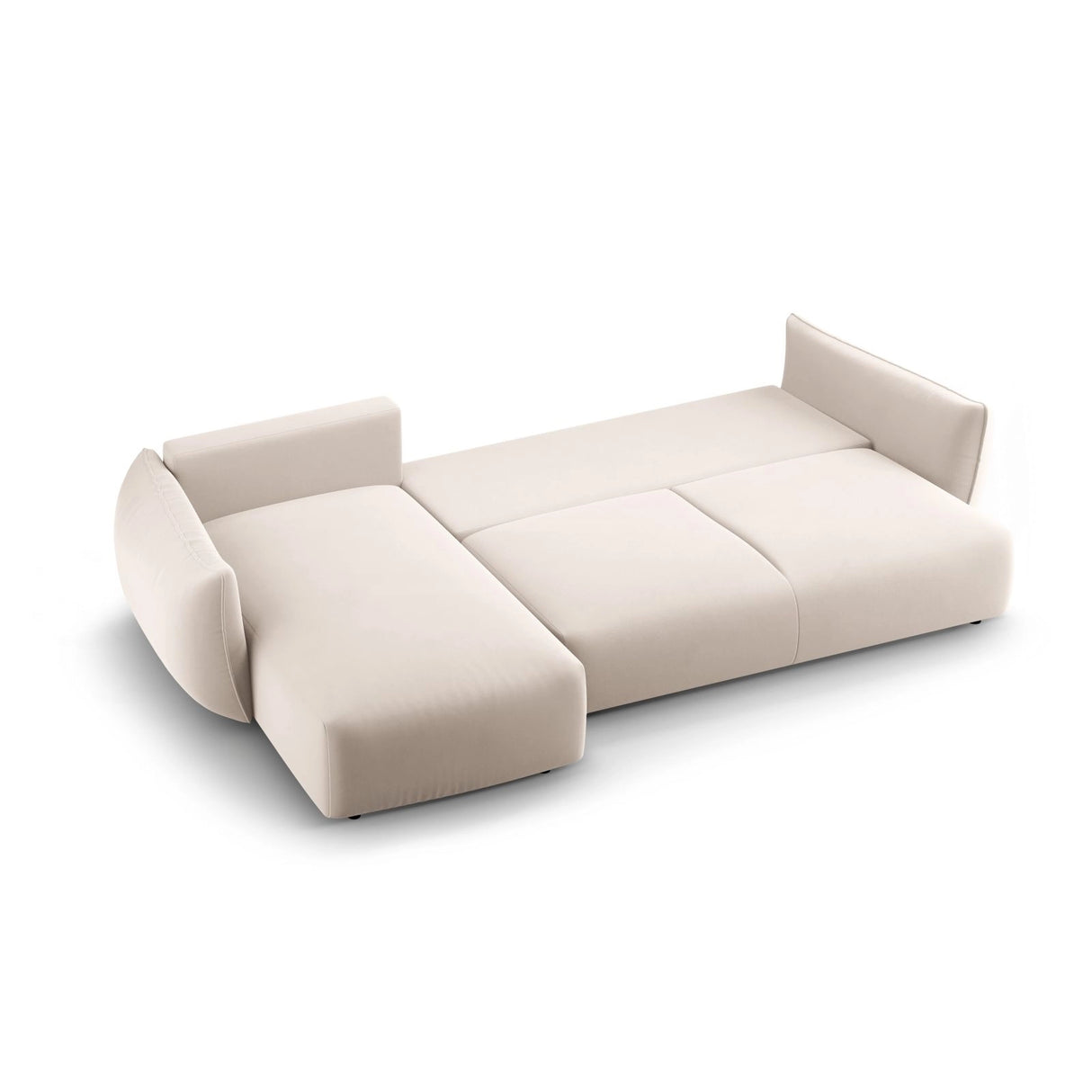 Matera 4-Sitzer Ecksofa, Linke Seite, aus Samt in Beige (Salvador 1), 253x173x86 cm von Cosmopolitan Design – Bild 6