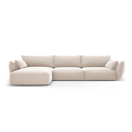 Matera 4-Sitzer Ecksofa, Linke Seite, aus Samt in Beige (Salvador 1), 308x171x85 cm von Cosmopolitan Design – Bild 1