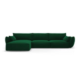 Matera 4-Sitzer Ecksofa, Linke Seite, aus Samt in Flaschengrün (Salvador 7), 308x171x85 cm von Cosmopolitan Design – Bild 1