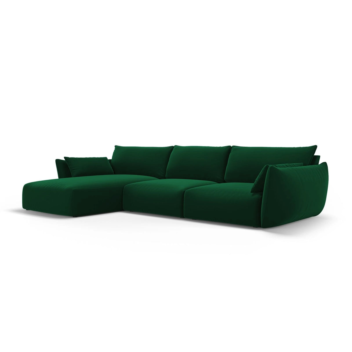 Matera 4-Sitzer Ecksofa, Linke Seite, aus Samt in Flaschengrün (Salvador 7), 308x171x85 cm von Cosmopolitan Design – Bild 3
