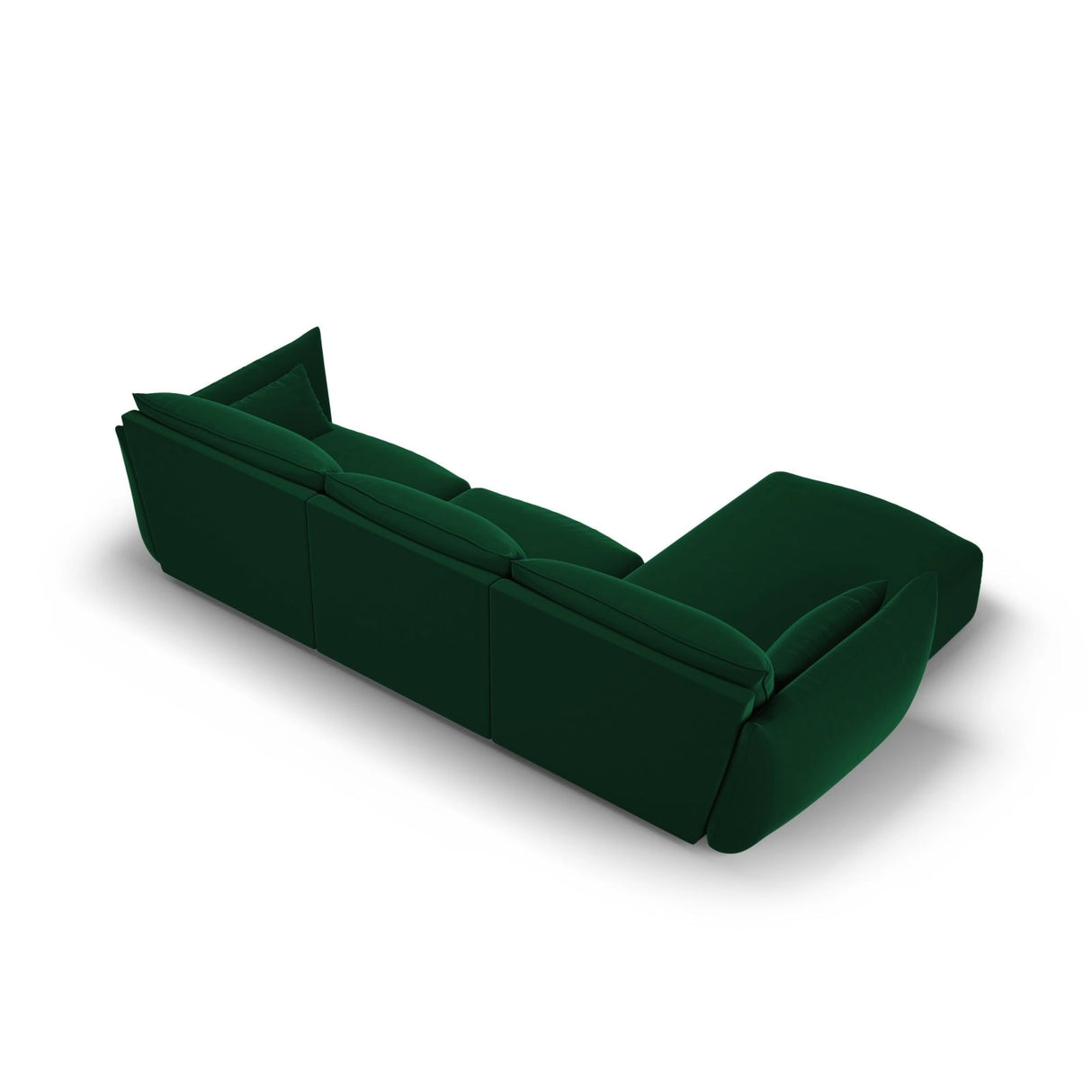 Matera 4-Sitzer Ecksofa, Linke Seite, aus Samt in Flaschengrün (Salvador 7), 308x171x85 cm von Cosmopolitan Design – Bild 4
