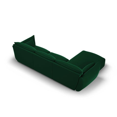 Matera 4-Sitzer Ecksofa, Linke Seite, aus Samt in Flaschengrün (Salvador 7), 308x171x85 cm von Cosmopolitan Design – Bild 4