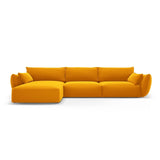 Matera 4-Sitzer Ecksofa, Linke Seite, aus Samt in Gelb (Salvador 10), 308x171x85 cm von Cosmopolitan Design – Bild 1