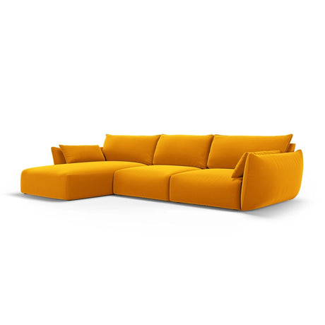 Matera 4-Sitzer Ecksofa, Linke Seite, aus Samt in Gelb (Salvador 10), 308x171x85 cm von Cosmopolitan Design – Bild 3