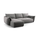 Matera 4-Sitzer Ecksofa, Linke Seite, aus Samt in Grau (Salvador 17), 253x173x86 cm von Cosmopolitan Design – Bild 4