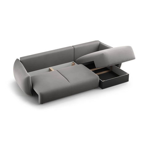 Matera 4-Sitzer Ecksofa, Linke Seite, aus Samt in Grau (Salvador 17), 253x173x86 cm von Cosmopolitan Design – Bild 5