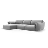 Matera 4-Sitzer Ecksofa, Linke Seite, aus Samt in Grau (Salvador 17), 308x171x85 cm von Cosmopolitan Design – Bild 3
