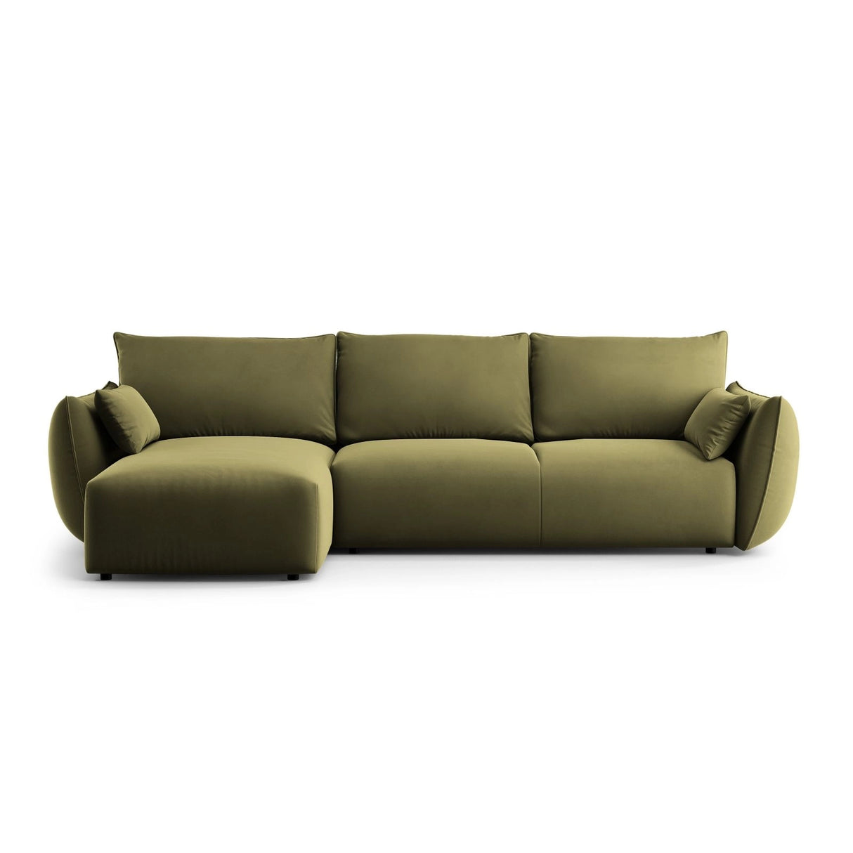 Matera 4-Sitzer Ecksofa, Linke Seite, aus Samt in Grün (Salvador 8), 253x173x86 cm von Cosmopolitan Design – Bild 1