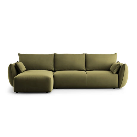 Matera 4-Sitzer Ecksofa, Linke Seite, aus Samt in Grün (Salvador 8), 253x173x86 cm von Cosmopolitan Design – Bild 1