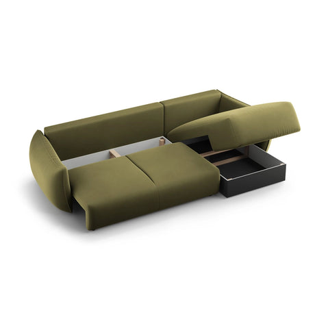 Matera 4-Sitzer Ecksofa, Linke Seite, aus Samt in Grün (Salvador 8), 253x173x86 cm von Cosmopolitan Design – Bild 5