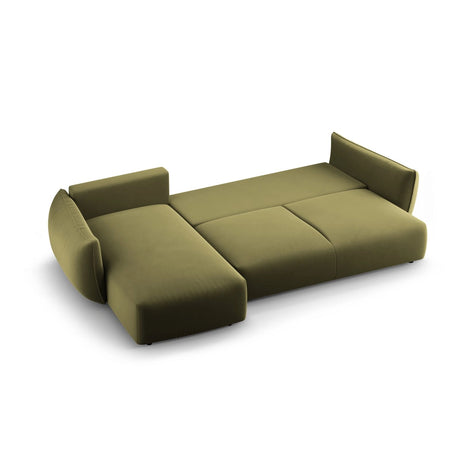 Matera 4-Sitzer Ecksofa, Linke Seite, aus Samt in Grün (Salvador 8), 253x173x86 cm von Cosmopolitan Design – Bild 6