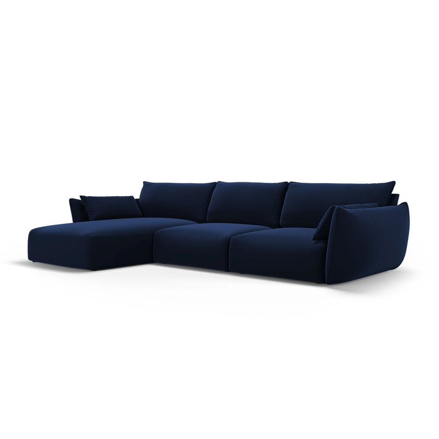 Matera 4-Sitzer Ecksofa, Linke Seite, aus Samt in Königsblau (Salvador 5), 308x171x85 cm von Cosmopolitan Design – Bild 3