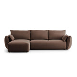 Matera 4-Sitzer Ecksofa, Linke Seite, aus Samt in Schokolade (Salvador 4), 253x173x86 cm von Cosmopolitan Design – Bild 1