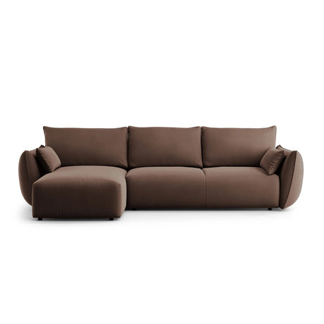 Matera 4-Sitzer Ecksofa, Linke Seite, aus Samt in Schokolade (Salvador 4), 253x173x86 cm von Cosmopolitan Design – Bild 1
