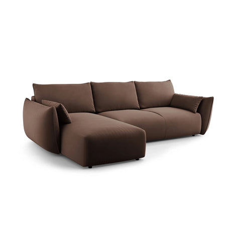 Matera 4-Sitzer Ecksofa, Linke Seite, aus Samt in Schokolade (Salvador 4), 253x173x86 cm von Cosmopolitan Design – Bild 4