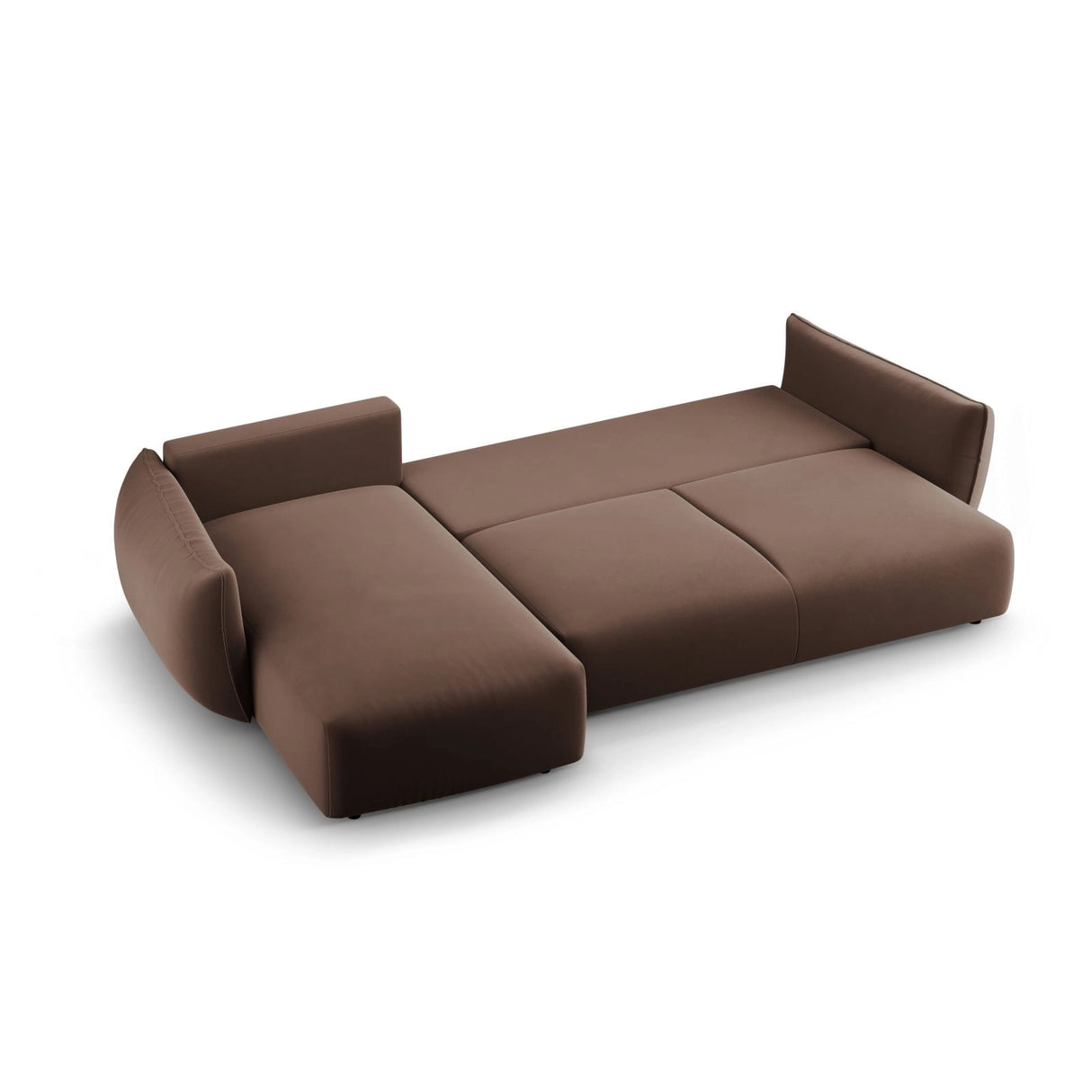 Matera 4-Sitzer Ecksofa, Linke Seite, aus Samt in Schokolade (Salvador 4), 253x173x86 cm von Cosmopolitan Design – Bild 6