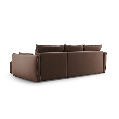 Matera 4-Sitzer Ecksofa, Linke Seite, aus Samt in Schokolade (Salvador 4), 253x173x86 cm von Cosmopolitan Design – Bild 7