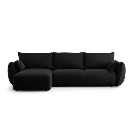 Matera 4-Sitzer Ecksofa, Linke Seite, aus Samt in Schwarz (Salvador 19), 253x173x86 cm von Cosmopolitan Design – Bild 1