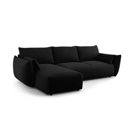 Matera 4-Sitzer Ecksofa, Linke Seite, aus Samt in Schwarz (Salvador 19), 253x173x86 cm von Cosmopolitan Design – Bild 4